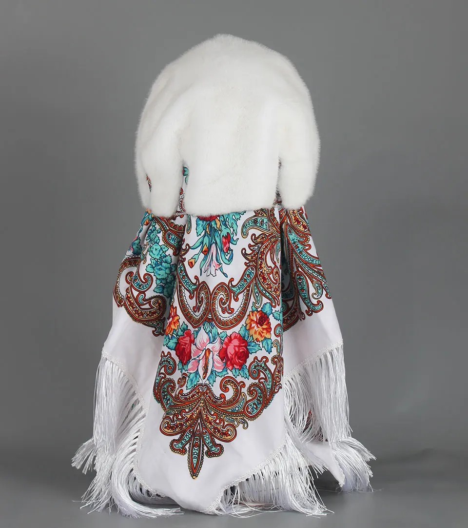 Faux Nerz Pelz Kapuze Hut für Frauen Winter Warm Luxus Full Pelt Faux Nerz Pelz Schal Hut Stilvolle Modische Weibliche Outdoor Headsca – Detail 10
