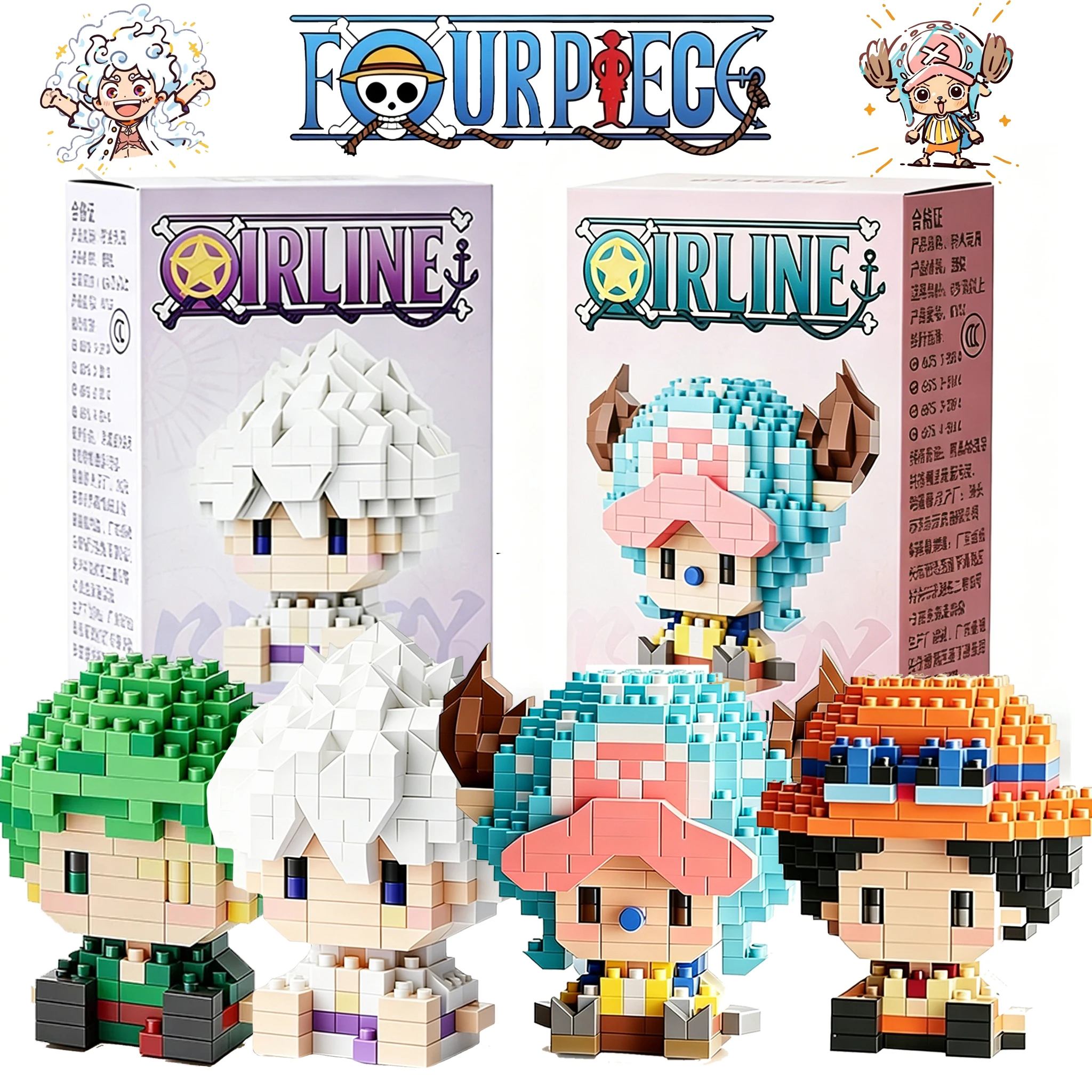 

Anime Character Model Luffy 3D Mini Micro Building Blocks Set, DIY Assembly Bricks Toy, Collectible Gift, Game Peripheral Toy