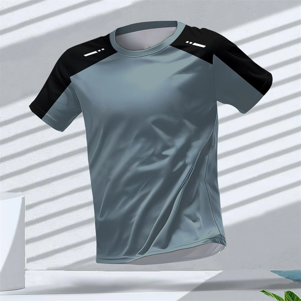 Gym Summer Quick Dry Breathable Men\'s T Shirt Outdoor Run Fitness Sports Short Sleeve Casual O-Neck Men Gym Sportswear T-Shirt