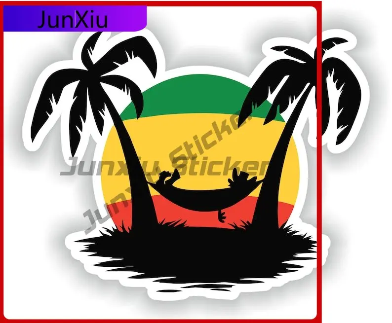 

Jamaica Flag Vacation Sticker Aesthetic Stickers Waterproof Uv Decals Occlusion Scratch Exterior Pvc Accessories For Bumper Moto