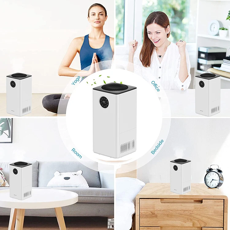 Humidificateur d'air intelligent avec écran tactile, protection de l'alimentation, chambre à coucher, maison, intérieur, application, contrôle WiFi, 28W, 6L