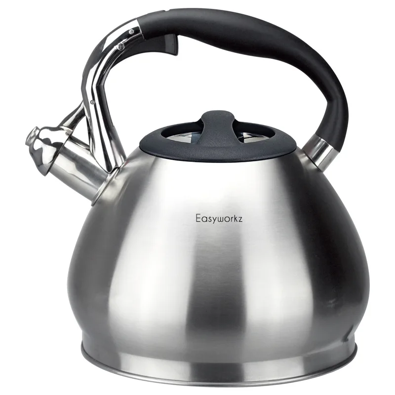 

304 Stainless Steel Kettle, Loud Auto Whistle When Water Boils At 100°C, for Induction & Gas Stoves, Large Capacity