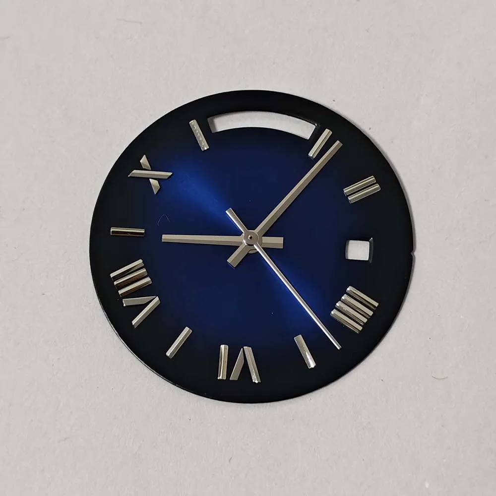 30.8mm Silver Stud Dial + Hands for 8285 Movement Non-Luminous Dual Date Dial Watch Accessories