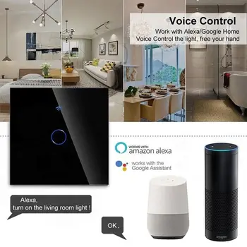 Interrupteur tactile mural WiFi, 220V, avec fil neutre, Tuya...