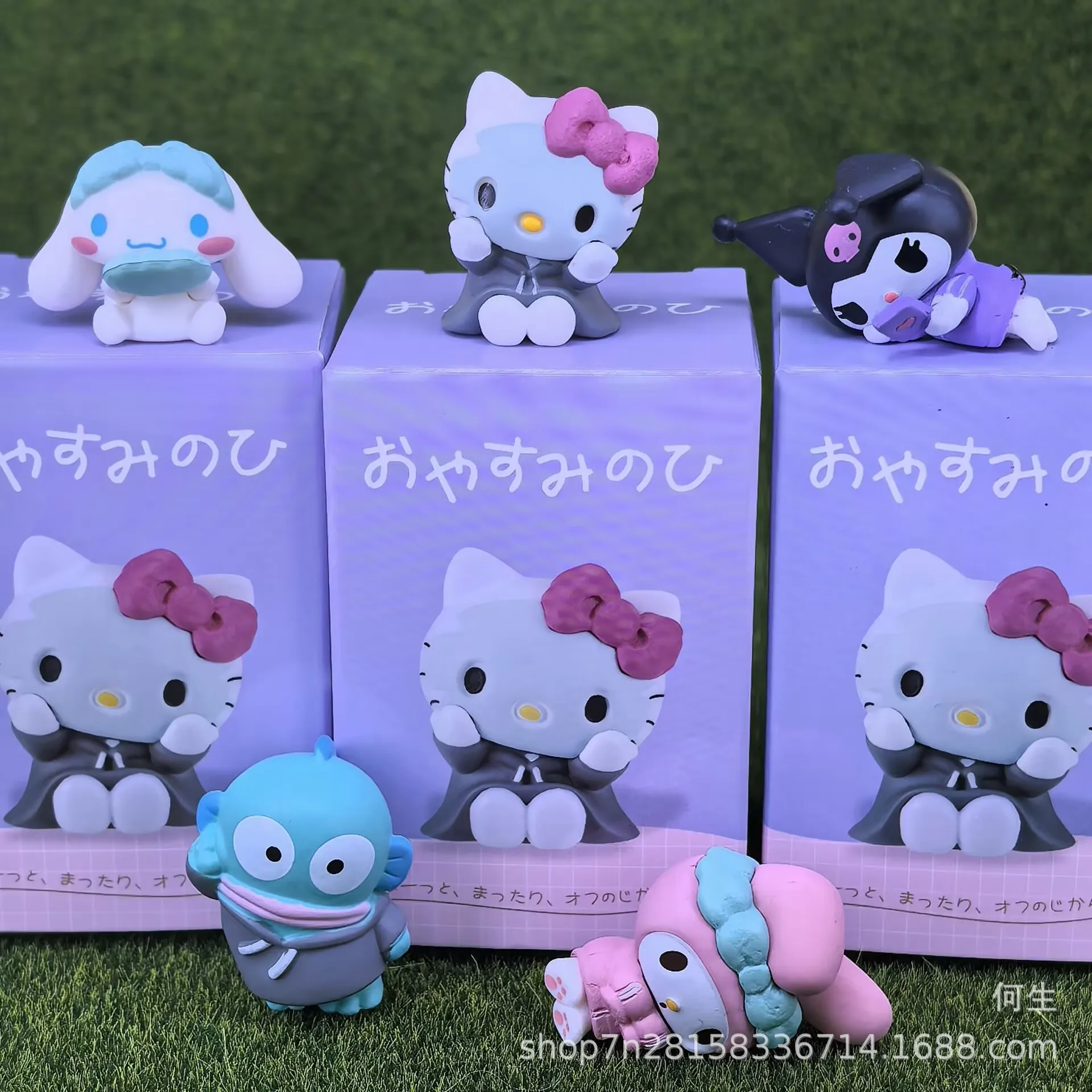 

Sanrio Characters Good Night Hello Kitty Cinnamoroll Kuromi Mystery Blind Box Gifts Toy Model Anime Figures Collect Ornaments