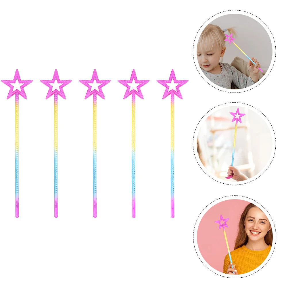 

Pentagram Wand Fairy for Girls Party Favors Princess Stage Performance Prop Plastic