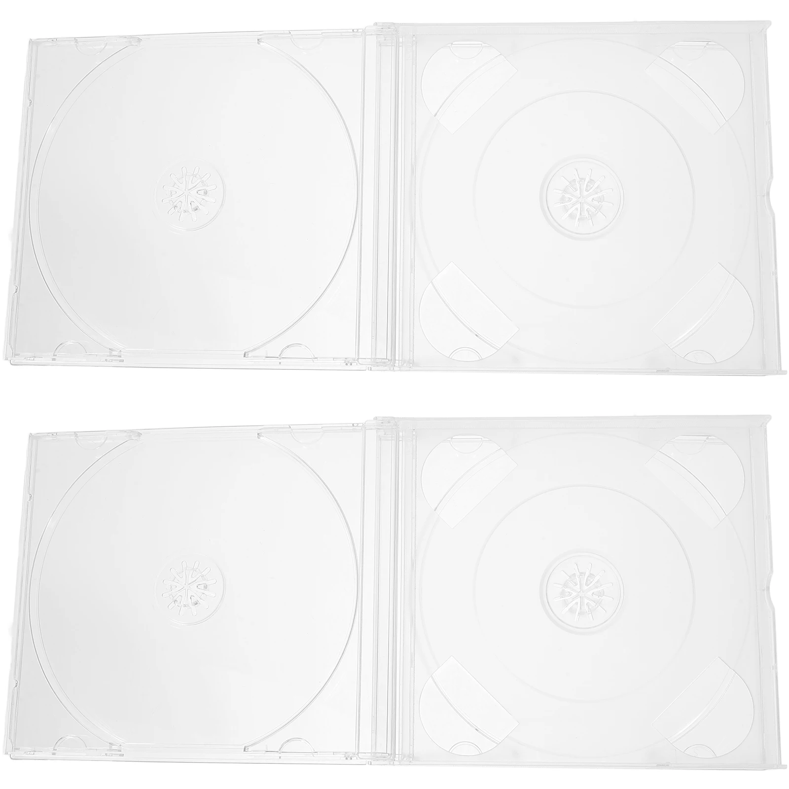 

2pcs Plastic Cd Clear Compact Lightweight Portable Dvd Storage Boxes Protective Travel Home Office Use Transparent Cd Dvd