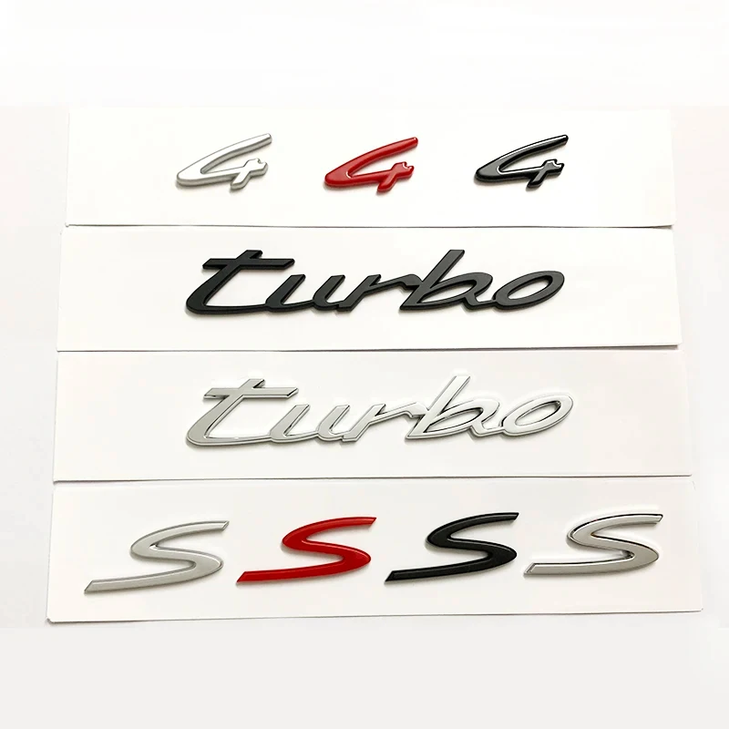 

New 3D ABS Car Rear Trunk Emblem Badge logo Stickers for Panamera Cayman Macan Cayenne Boxster Carrera executive 911 Taycan 4 S