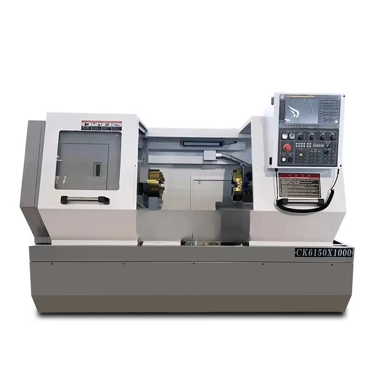 High Rigidty Horizontal Lathe Ck6150x1000mm 4 Station Electrical Tool Holder Flat Bed Cnc Machine