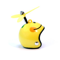 Car Dashboard Ornament Duck Accessories Helmet with Dragonfly Yellow Black White Strap Motorcycle Fashion Mini Cartoon Helmet