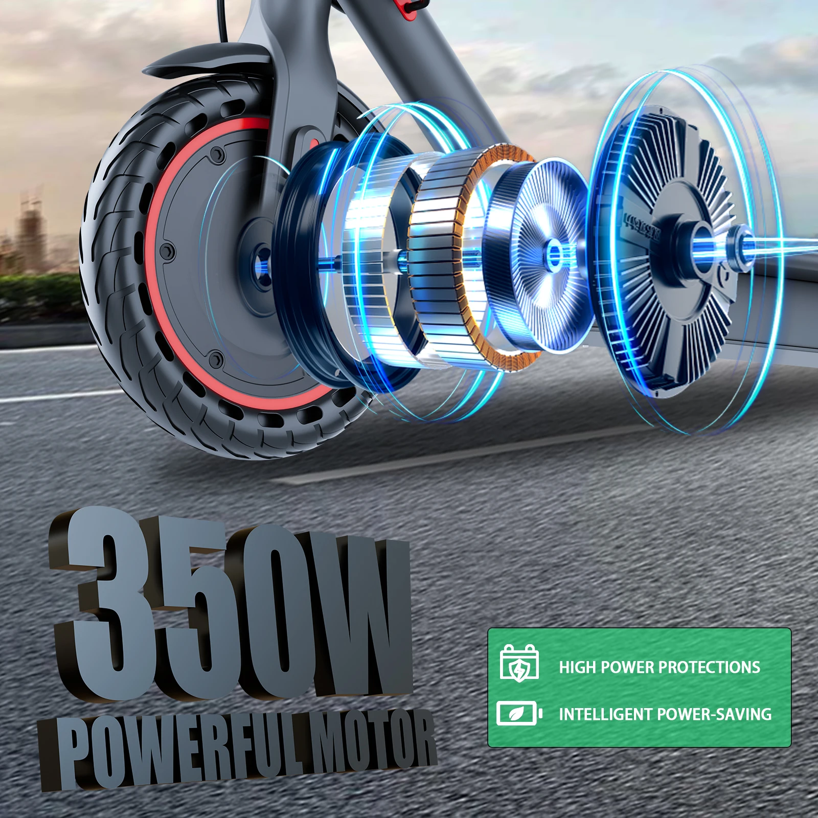 G6.0 سكوتر كهربائي 350 واط محرك قوي 19 ميلا في الساعة 12 ميل طويل المدى 36 فولت 5.2 رقاقة عالية مع التطبيق 8.5 بوصة ركلة قابلة للطي EScooter
