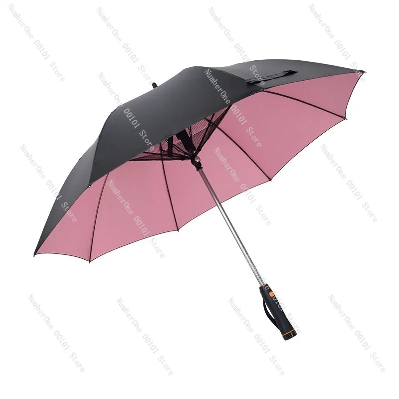 27インチのクールファン付き傘、天候や雨に強い、uvカット、ビニール傘