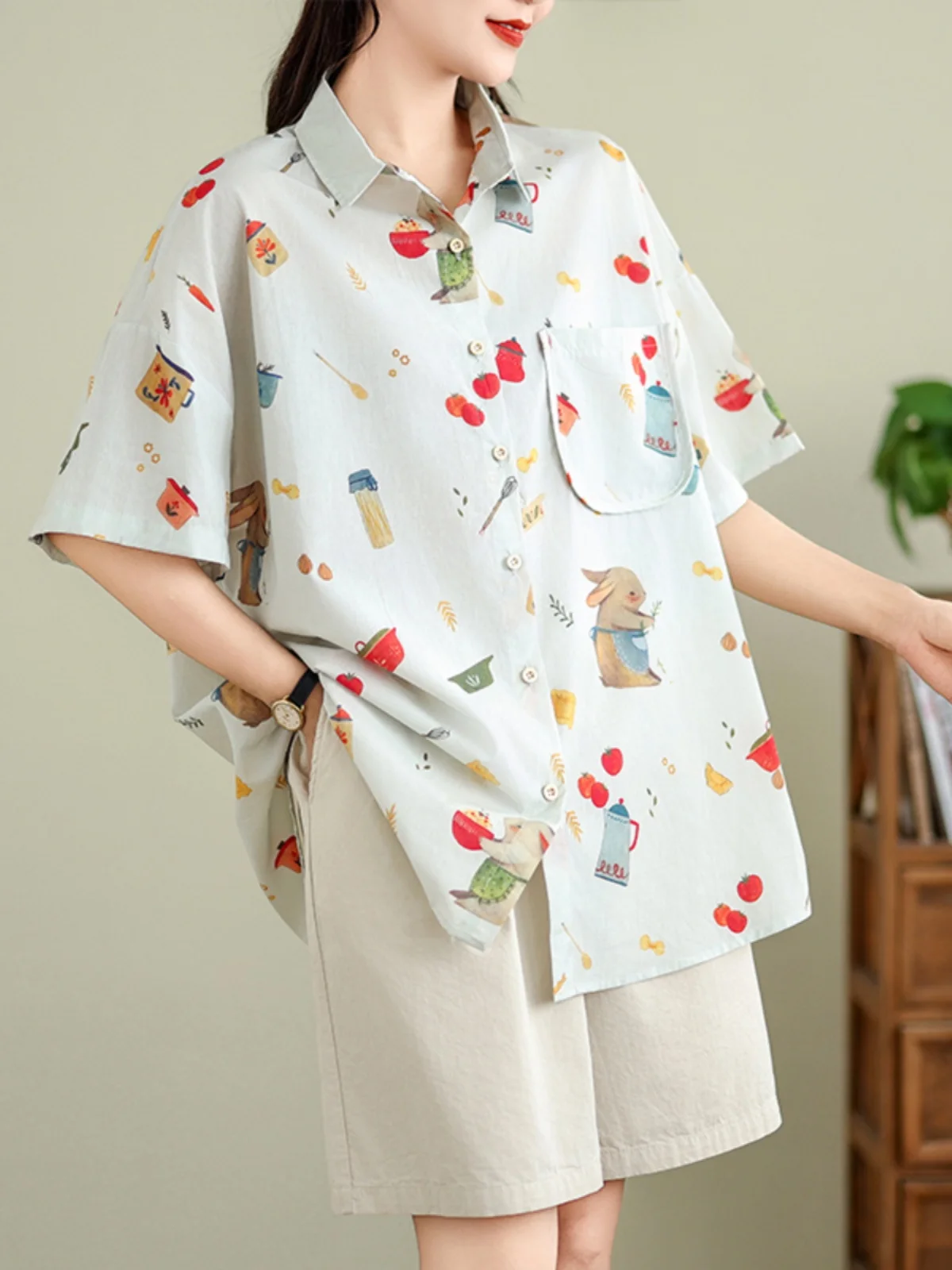 

Свободный ort Sve с мультяшным принтом irt, женский летний повседневный Bf Sle, универсальный, закрывающий живот, модный irt Sweet Sle