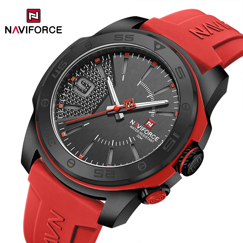 NAVIFORCE Watches for men Comfortable Silicone Band Quartz Luminous Military Sports Water Resistant Male Clock Relogio Masculino