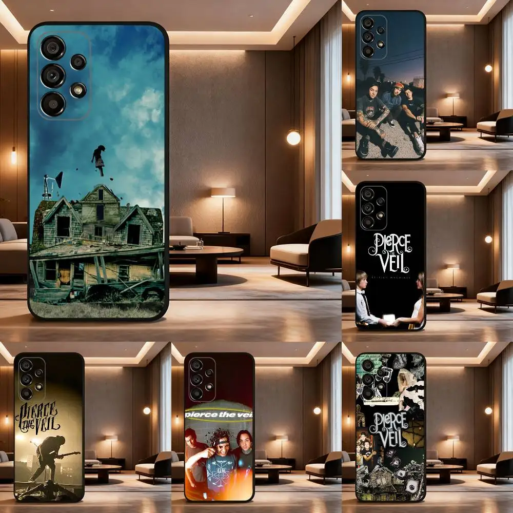 

Band P-Pierce The V-Veil Phone Case For Samsung Galaxy A73,31,32,72,41,53,52,71,22,5G,Note,J7,8,9 Soft Black Cover