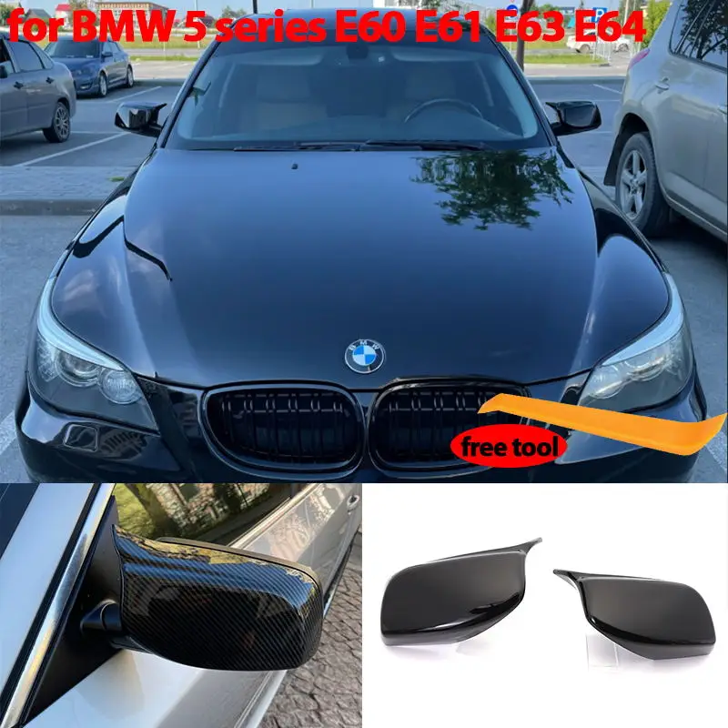

Rearview Side mirror cover caps shell Replacement for BMW 5 Series E60 E61 E63 E64 2004-08 520i 525i 528i 528xi 530i Accessories