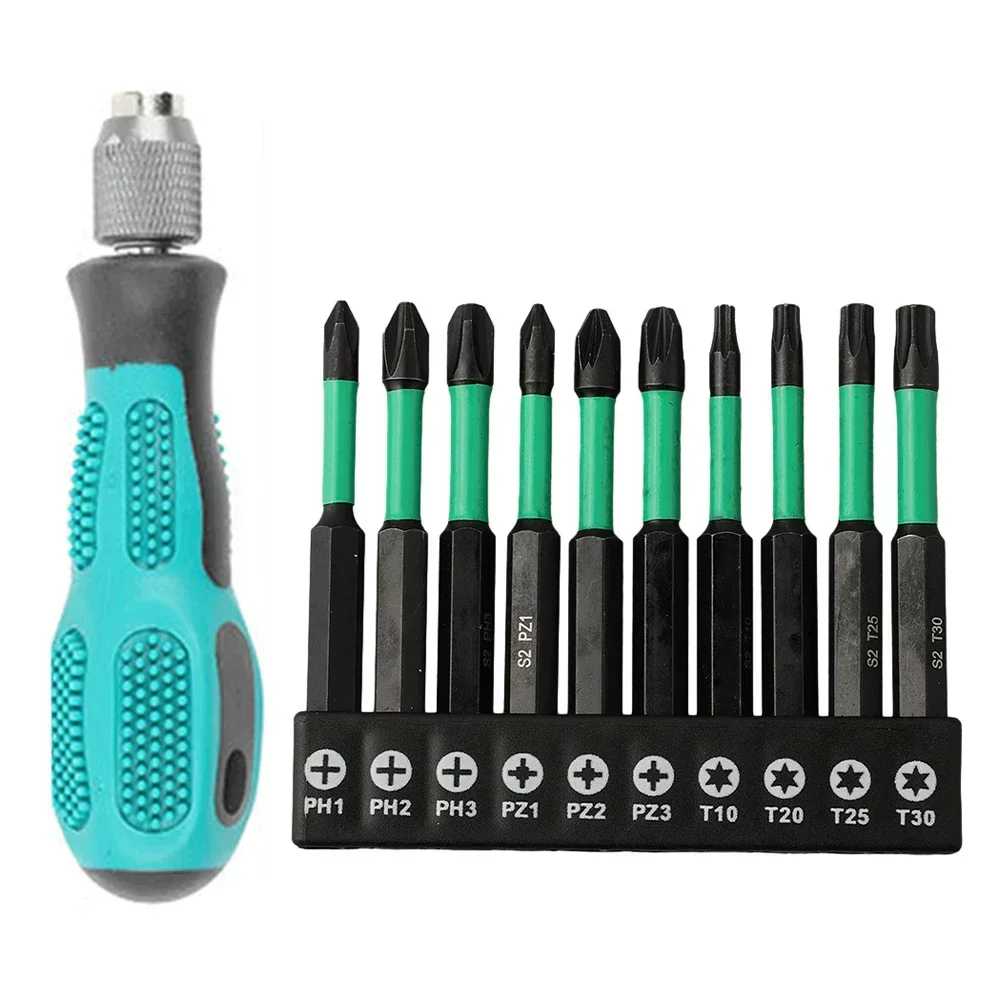 11pcs Magnetic Batch Head Non-Slip Impact Screwdriver Bit Set Magnetic Hex Shank Plum Blossom Electric Drill Kit Hand Tools