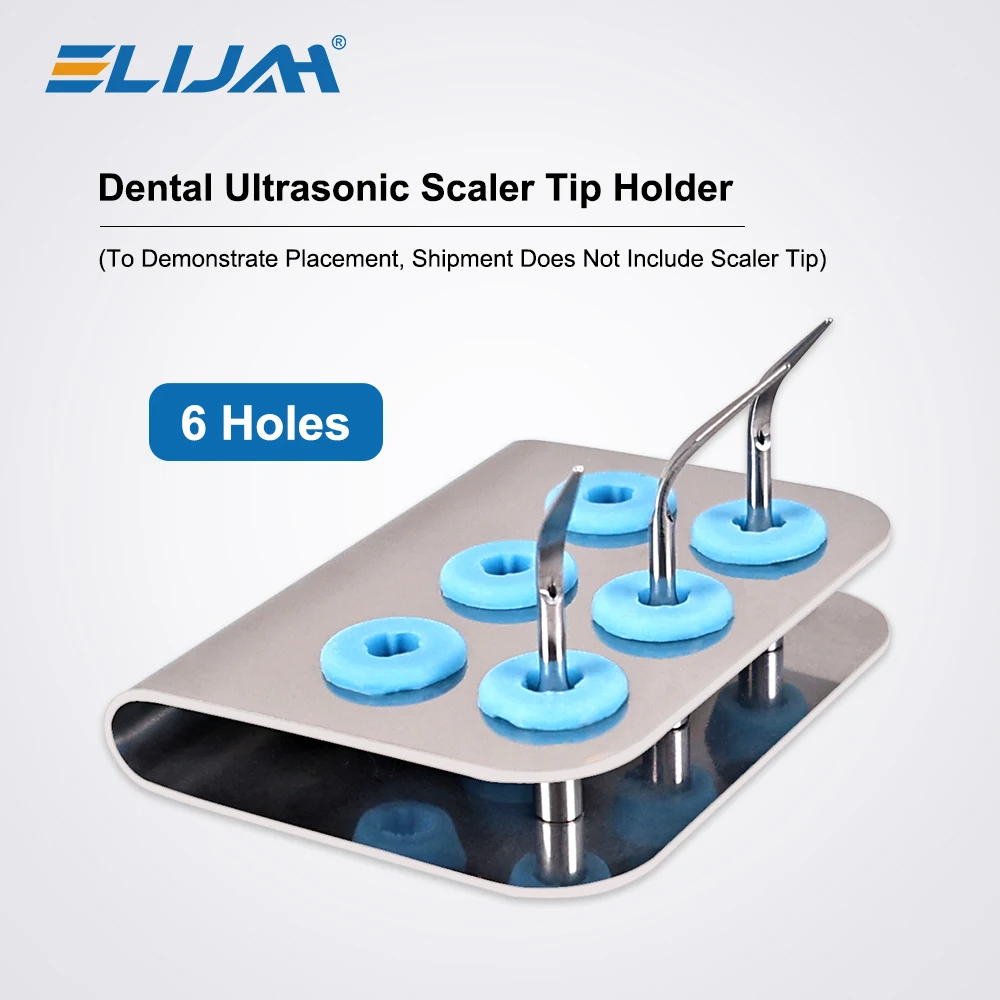 

ELIJAH 6 Holes Dental Ultrasonic Scaler Tip Holder Auotclavable Sterilizer Case Disinfection Box With Cover Dental Tools