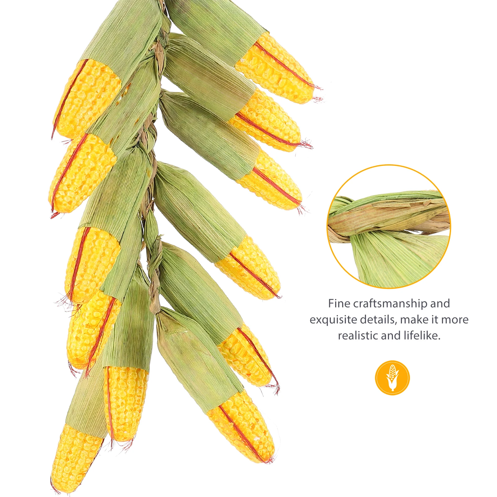 

2pcs Artificial Corn Hanging Strings Realistic Vegetable Decor Farm Wall Hanging Props For Home Kitchen Restaurant Garden