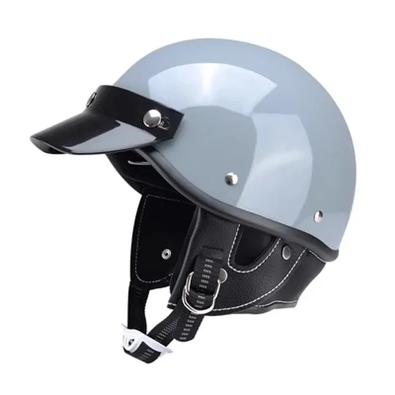 Half Face Korea Style Motor Helmet Vintage Dot Approved Pilot Helmet Cafe Racer Summer Riding Scooter Jet Capacete Para Moto