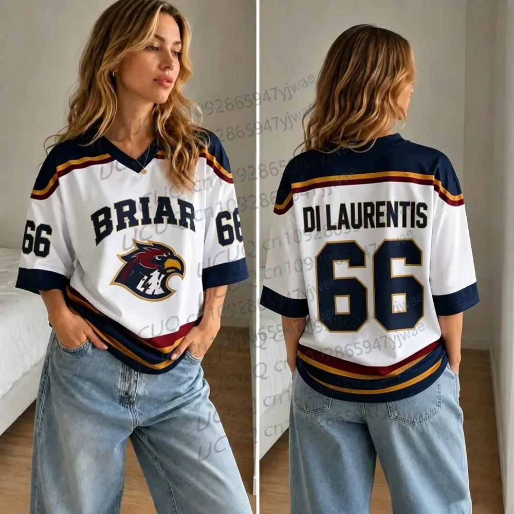 2026 New Movie Off Campus Briar University Women Jersey Graham 44 DI LAURENTIS 66 Tucker 46 T-shirt V-neck Short Sleeve T-shirt