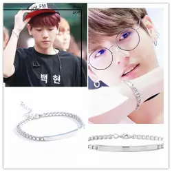 Fashion KPOP Byun Baekhyun Sterling Silver Chain Bracelet Baekon Kookie Idol Fans Goods Accessories Simple Stylish