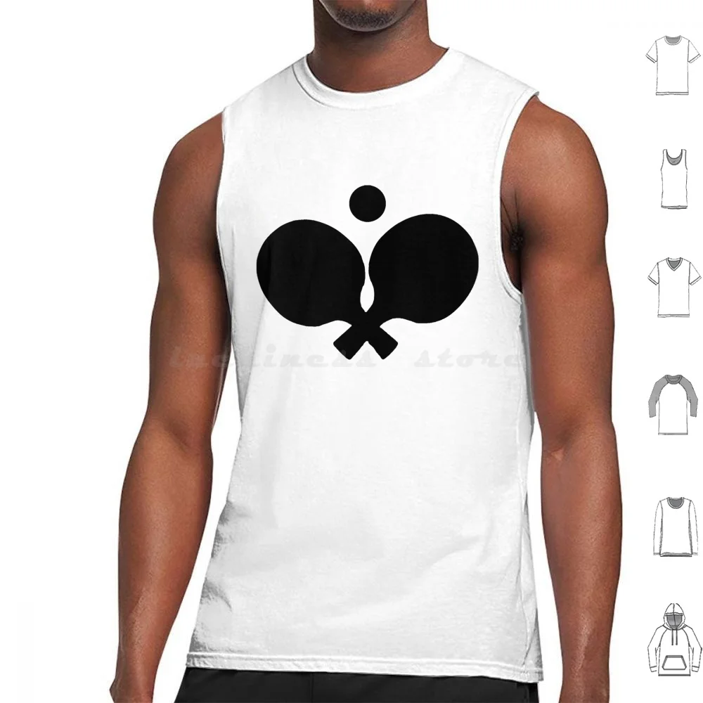 Table Tennis Racket Ball Tank Tops Print Cotton