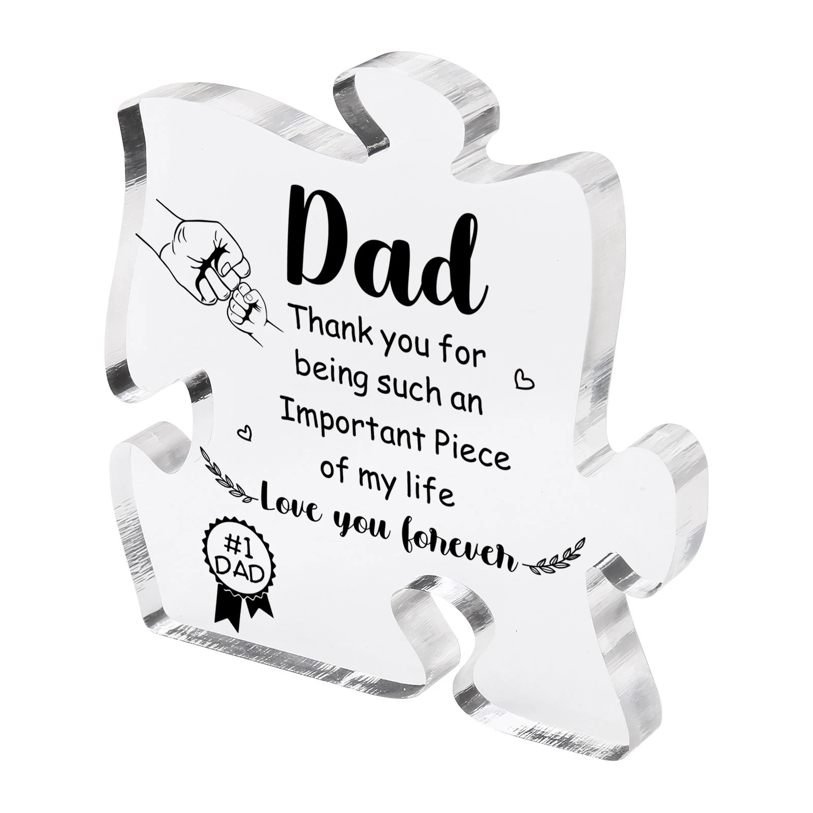 

1pc Creative Father's Days Gift Acrylic Puzzle Graphic Plaque Home Office Living Room Desk Decoration for Dad Present