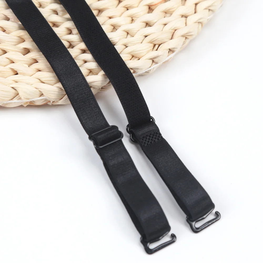 1Pair Adjustable Slip Resistant Bra Straps Nylon Elastic Bands Rubber Stretch Belt Soft Underwear Spring Lingerie Accessories