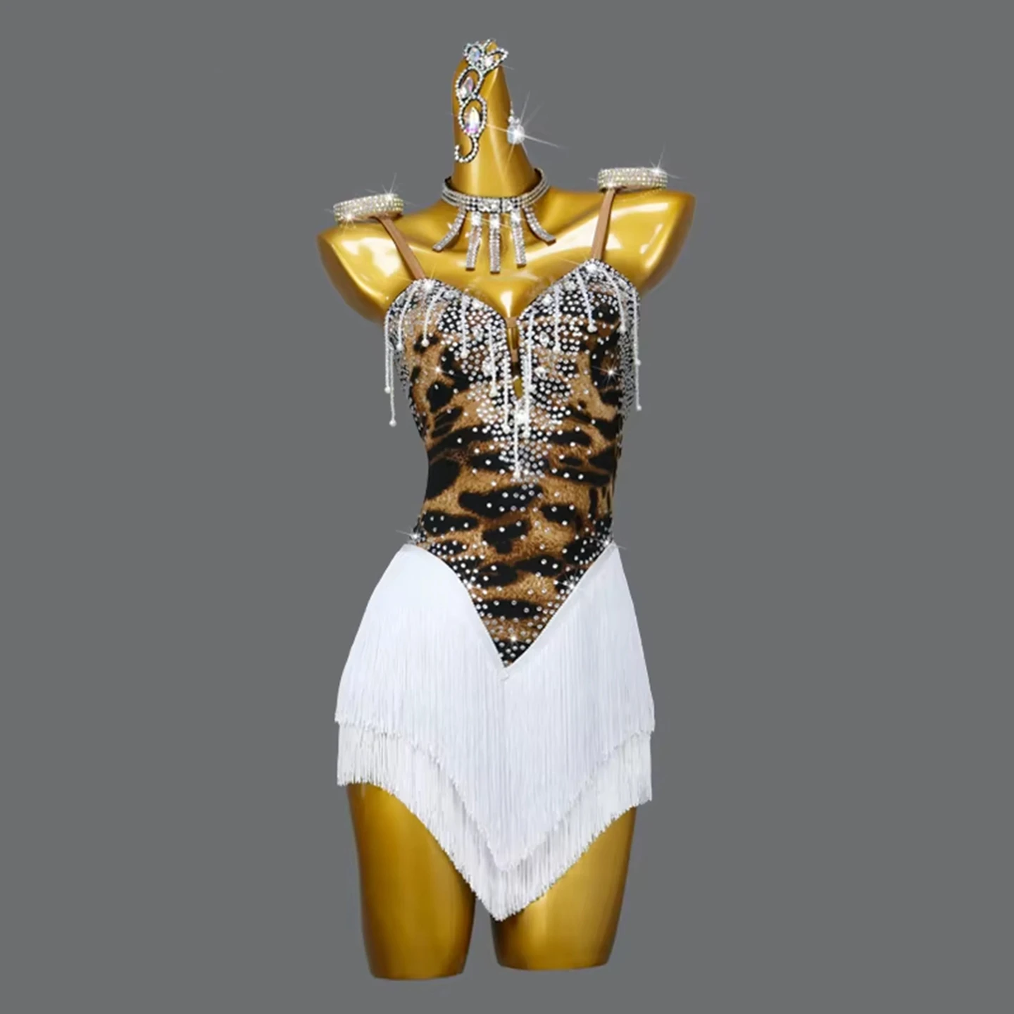 

2025 New Latin Dance Dress Women Ballroom Samba Fringe Skirt Practice Stage Competition Prom Customized Dancewear