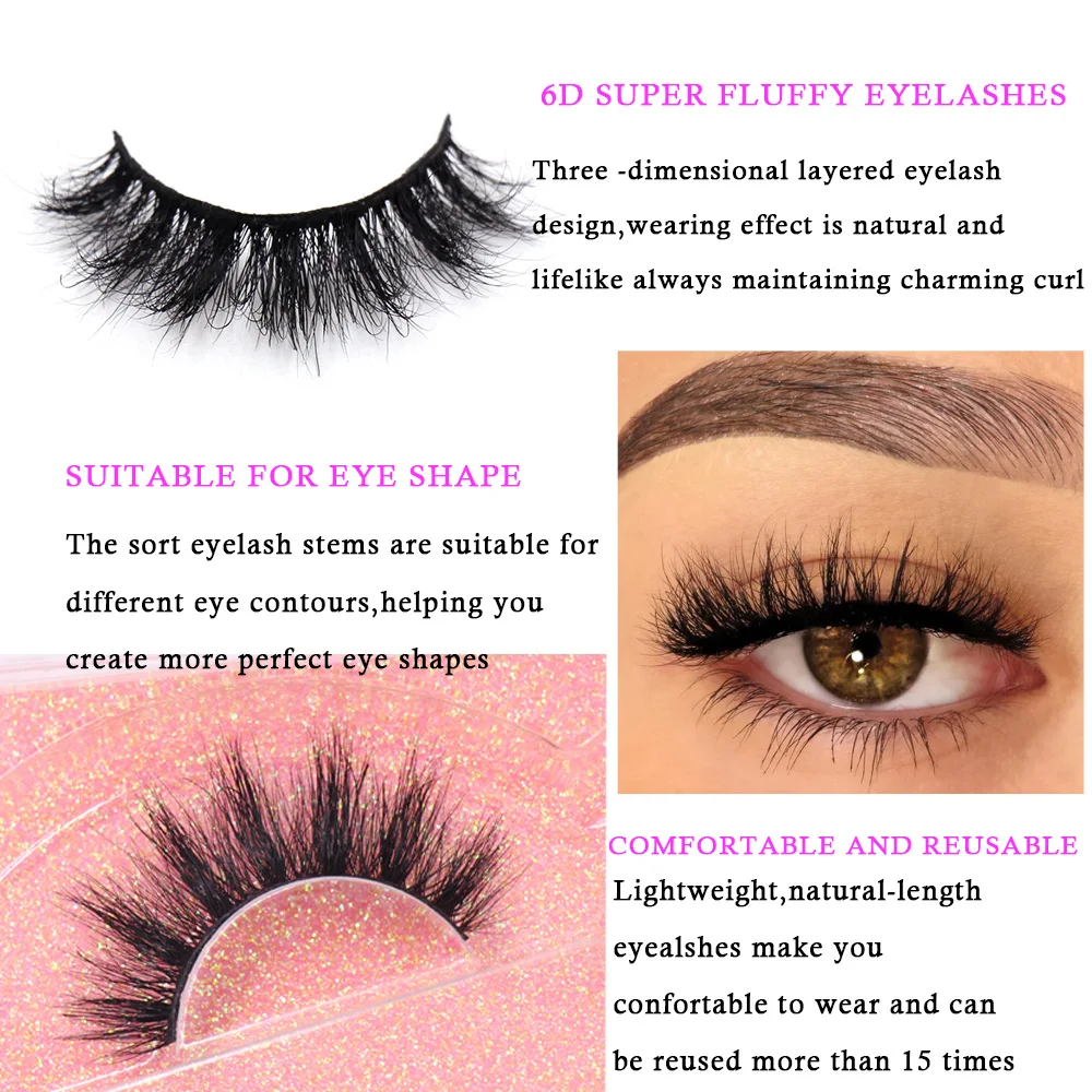 LEHUAMAO ciglia di visone 3D trucco ciglia soffici naturali lunghe ciglia finte striscia piena riutilizzabile estensione ciglia finte 1 paio