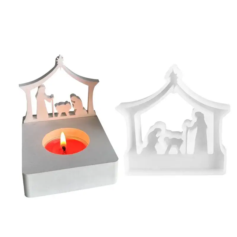 Moldes de silicona 3D para hacer velas, molde perfumado con diseño de oración, manualidades, seguro, sin olor