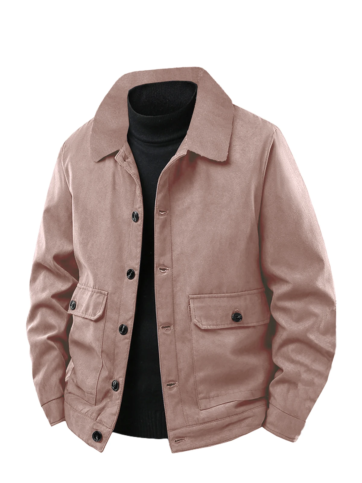 سترة رجالية عادية ربيع الخريف زر التلبيب معطف العمل جديد بلون متعدد جيب القمم الرجال الموضة جودة عالية