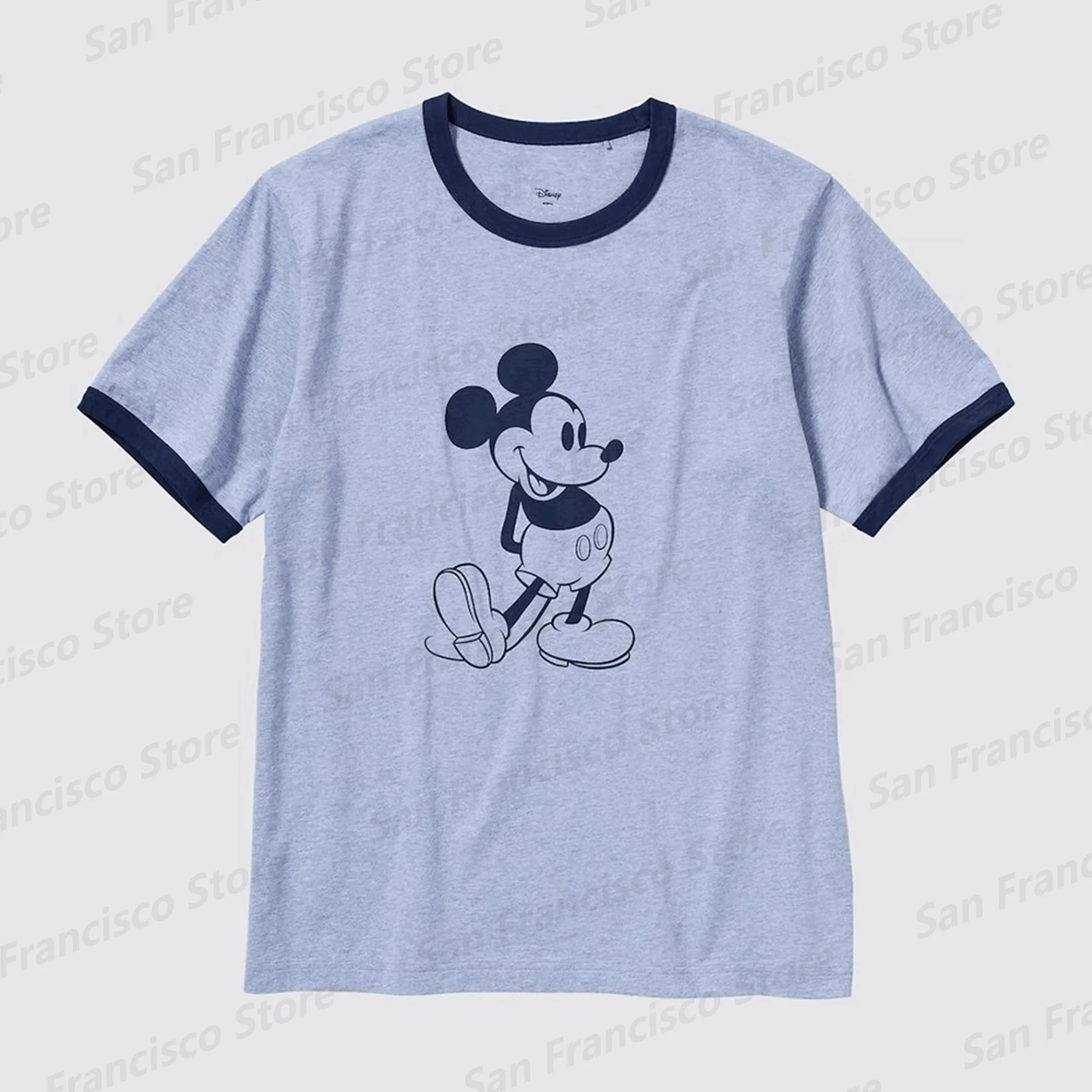 2024 New Summer Disney Red Mickey Mouse Pattern Printed Outdoor Short Sleeve KID/Adult Comfortable Casual T-Shirt Hot Sale