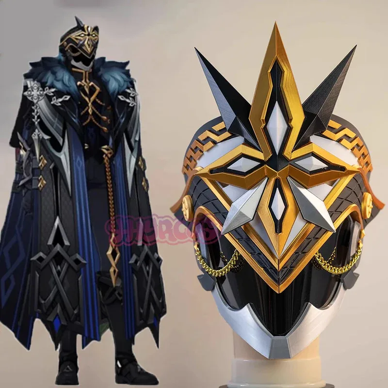 

Genshin Impact Капитан Косплей Костюм Маска Одиннадцать Fatui Harbingers Natlan Хэллоуин для женщин Мужчины Аксессуары Оружие Опора