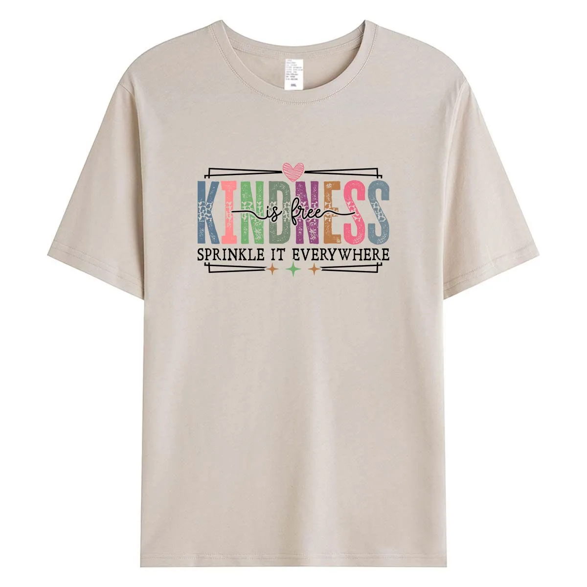 Kindness Is Free Sprinkle It Everywhere Women T-Shirt Positive Message Graphic Tee Teacher Summer Cotton Tops Casual