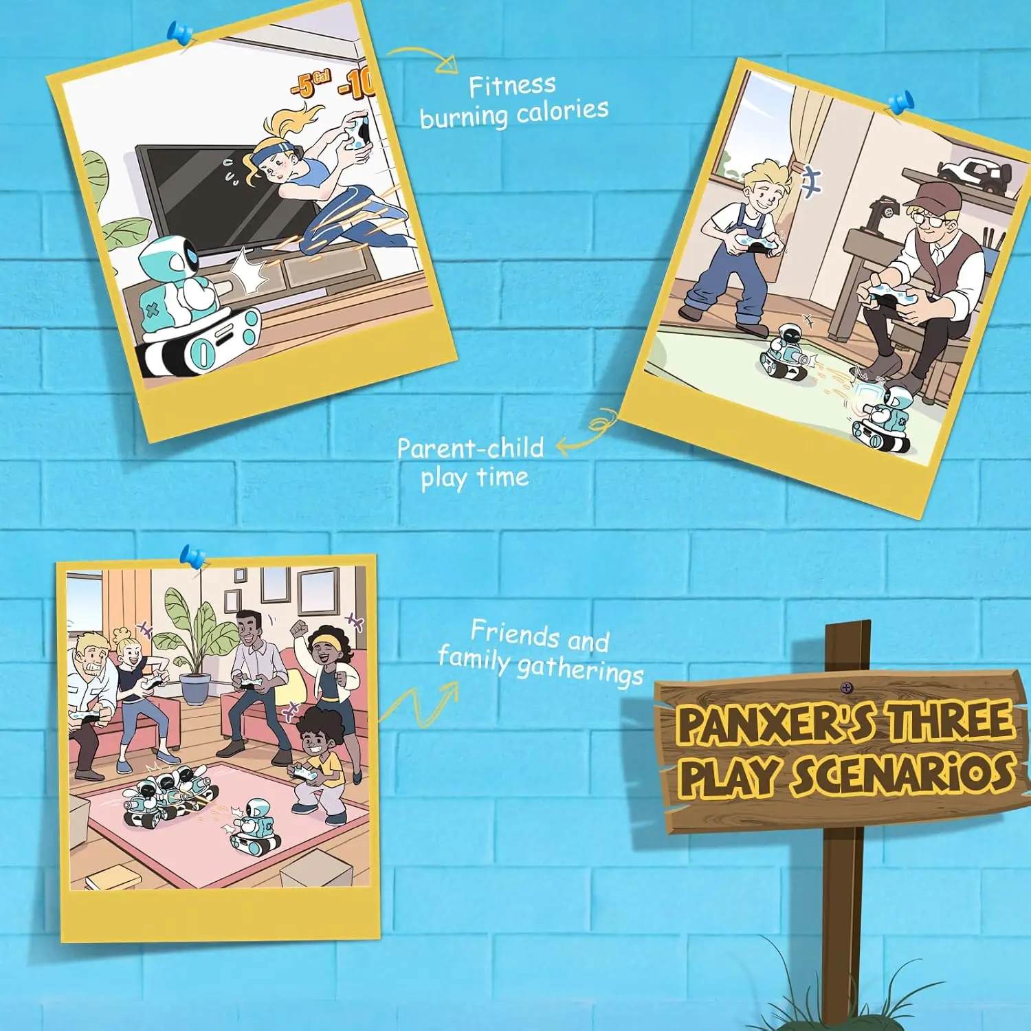 Panxer - RC Battle Tank For Eilik Robot Crawler Car Toys With LED Lights Single And Multi-Player Play Mode