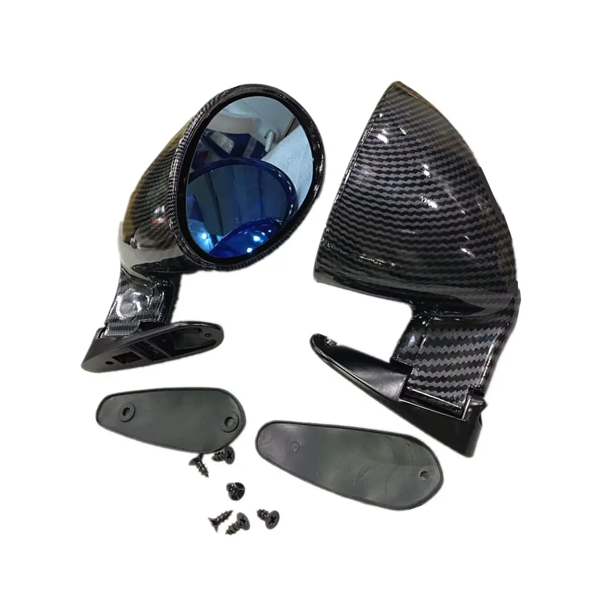 

2x Carbon Fiber Look Rear View Side Mirrors For Hot Rod Vintage Sport Racing Car