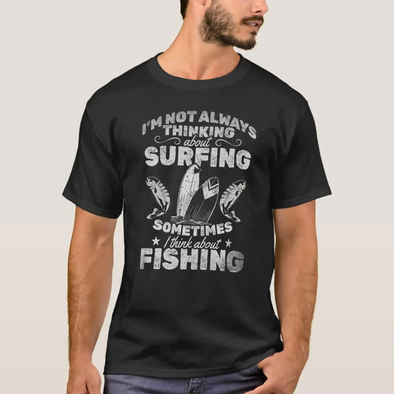 Surfing Water Surfer Fishing Trout Angle T Shirt vintage Washed Comfortable Top For Everyday Wear Versatile designer clothes