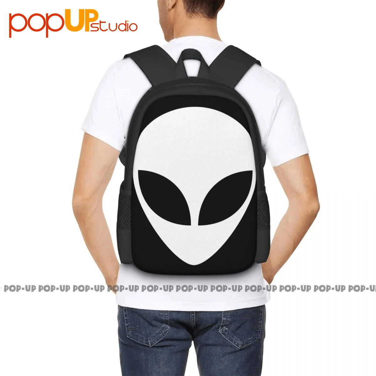 Alien Head Shirt Brand Backpack Large Capacity Travel Beach Bag Gym Tote Bag School Sport Bag