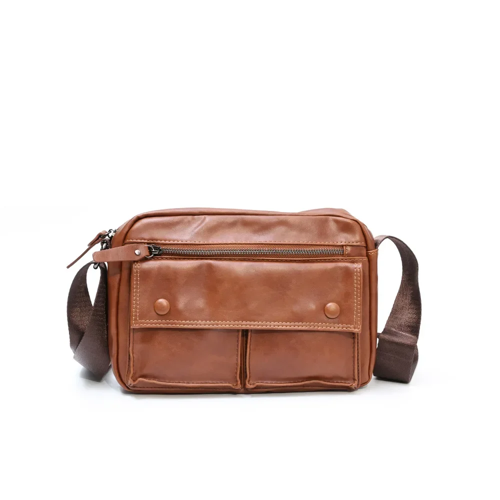 Vintage Herren Umhängetasche Modisches Design Schulter-Messenger-Taschen Herren Multi-Taschen Umhängetaschen Luxuriöse Weiche Leder Schultertasche – Detail 8