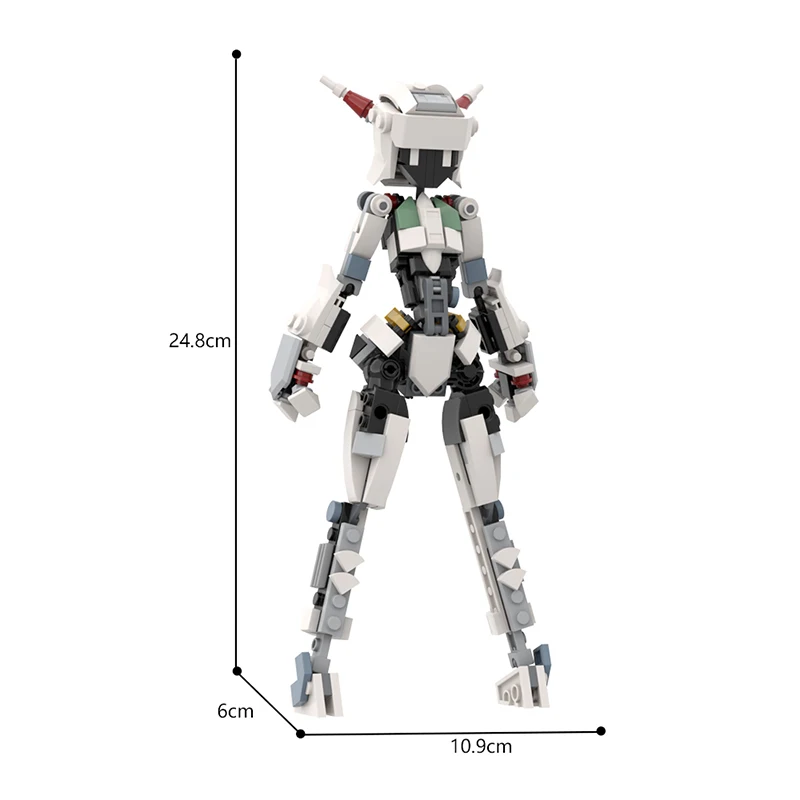 MOC Mech Girl-máquina de alta tecnología, Robot de construcción de chica conejito, juego de juguetes para adultos, regalos de colección