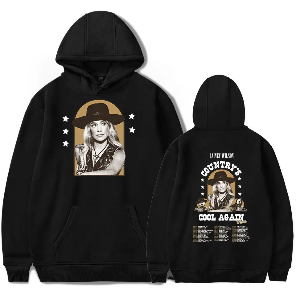 

Lainey Wilson-Homens e Mulheres Merch Hoodies, Pullovers de Manga Longa, Cantora, Country's Cool Again Tour