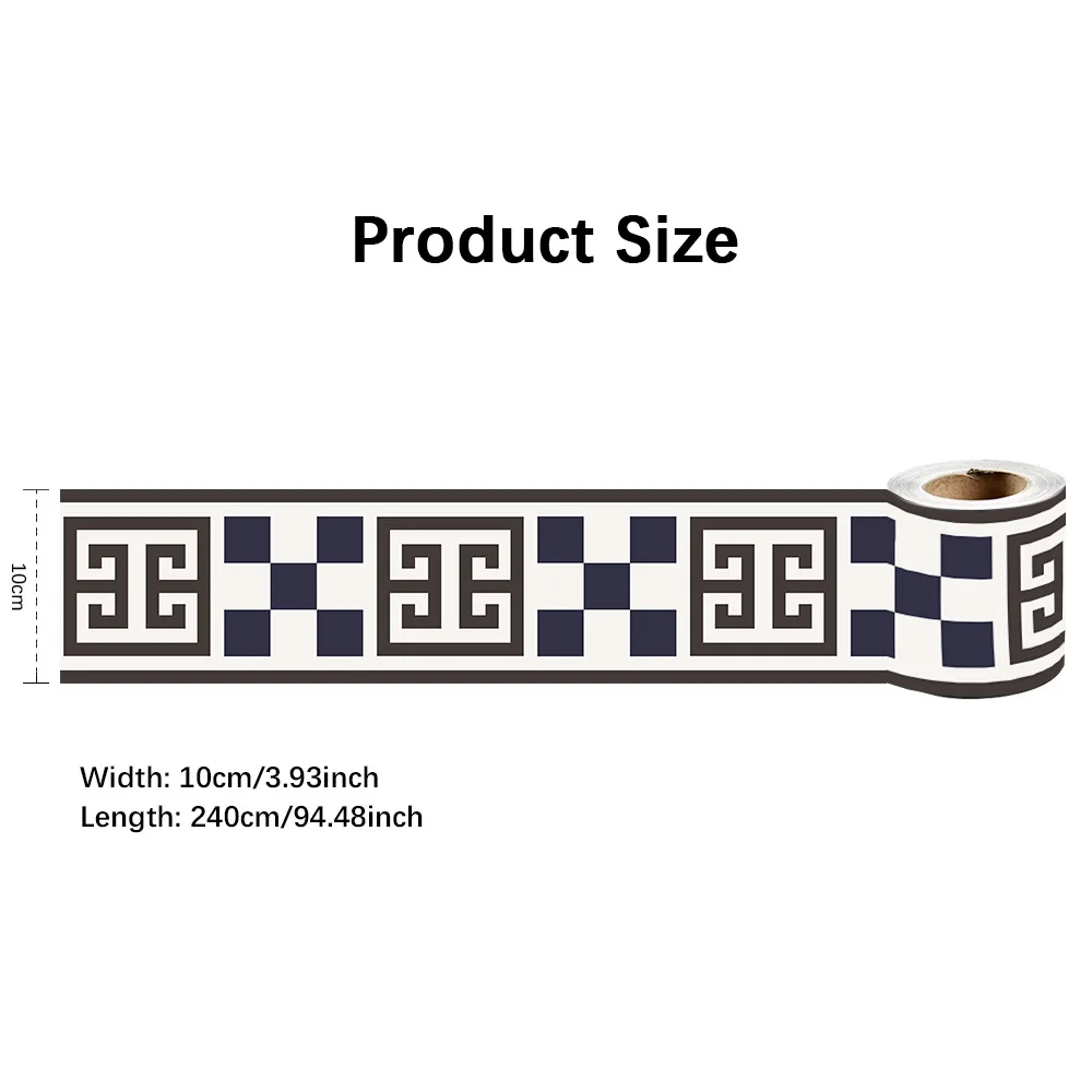10cm x 240cm PVC Self-Adhesive Wall Border - Waterproof Skirting Sticker for Kitchen Bathroom Renovation, Peel & Stick Upgrade