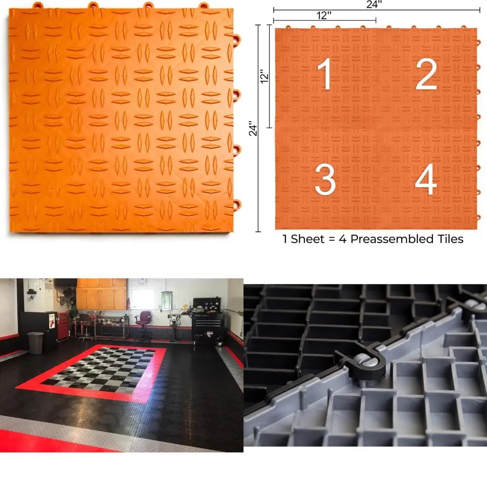 Interlocking Non-Slip Heavy-Duty Copolymer Garage Floor Tiles for Easy Installation and Durability