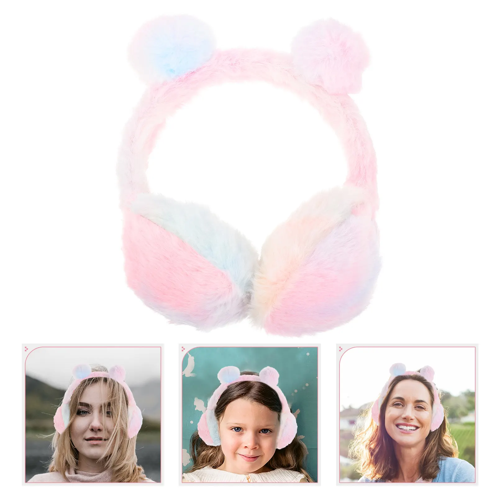 Unicorn Cartoon Ear Warmer for Women Winter Warm Earmuff Adorable Comfortable Anti-Slip Headband Style Ear Protection