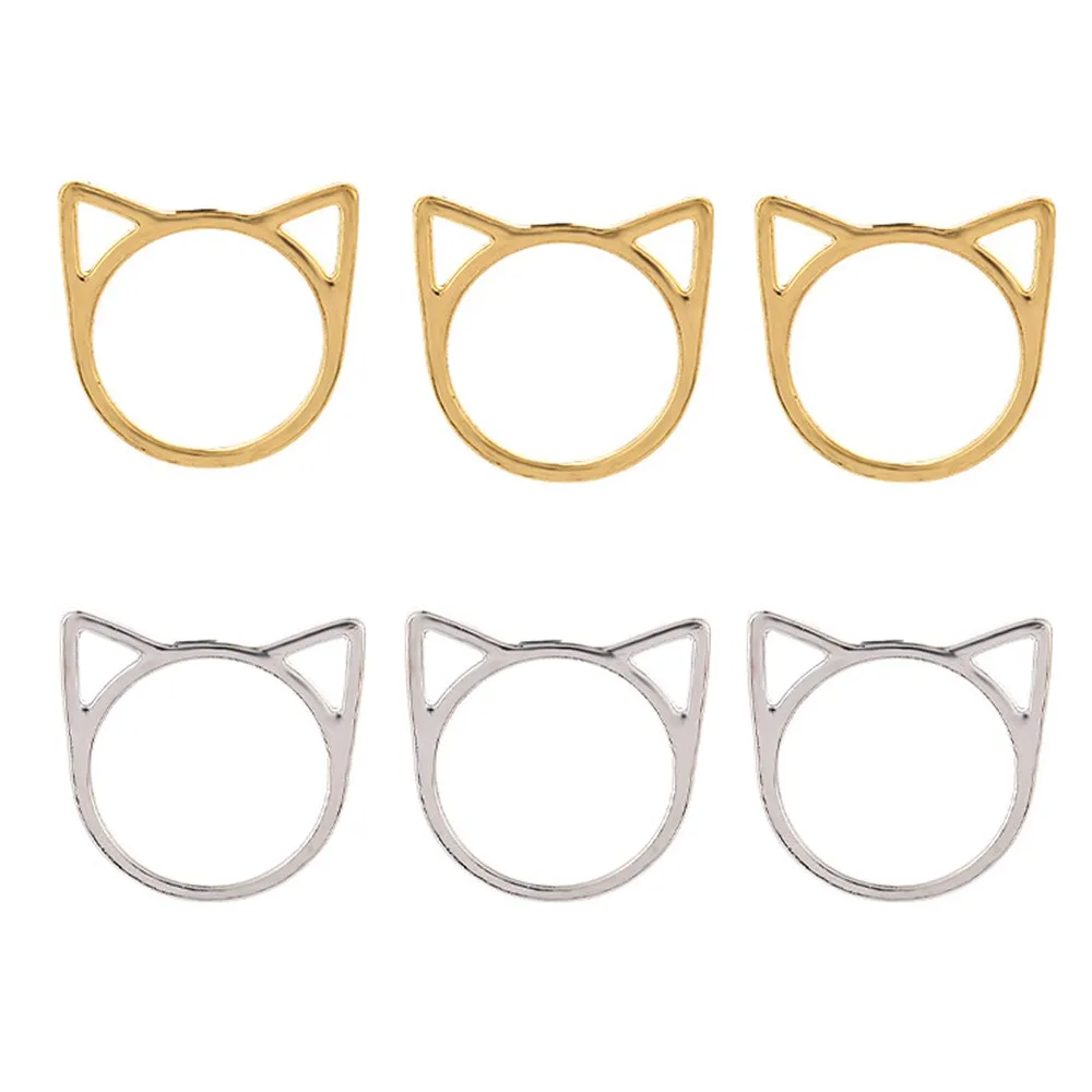 

20Pcs 12/15/20mm Metal Cute Cat Ears Shape Charms Pendants For DIY Keychain Jewelry Making Finding Accessories Wholesale