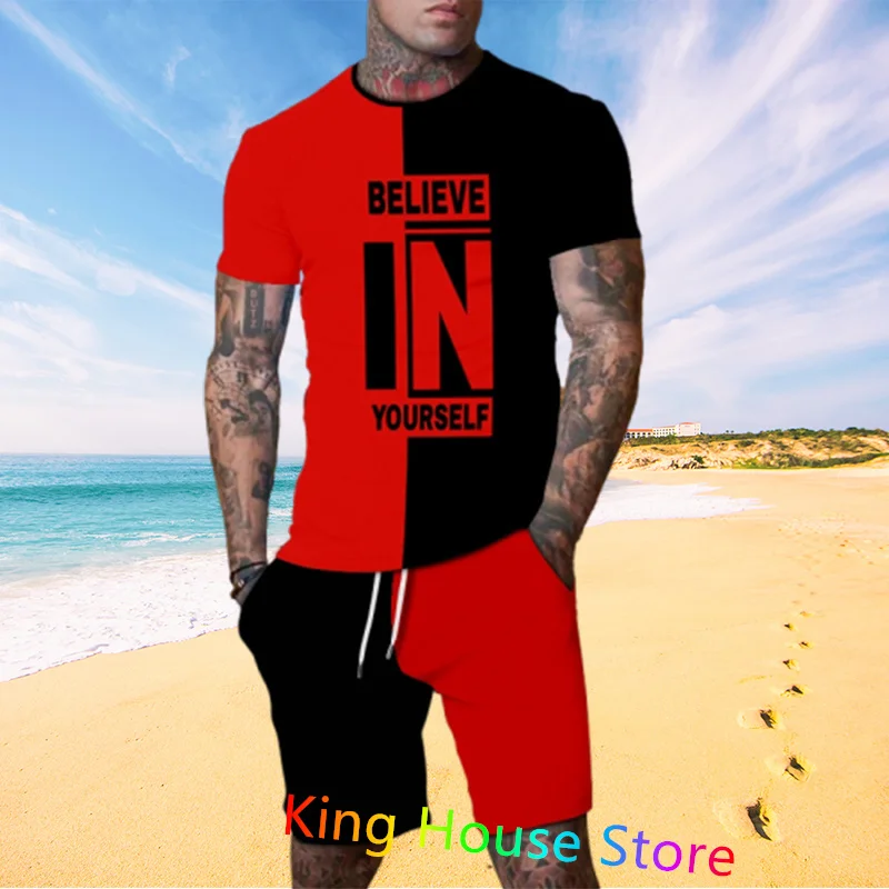 Men's Sportswear Outfit Set Summer Oversized Sport T-shirt shorts Tracksuit Set  Casual Jogging Set Male 2 Piece Outfits Sets