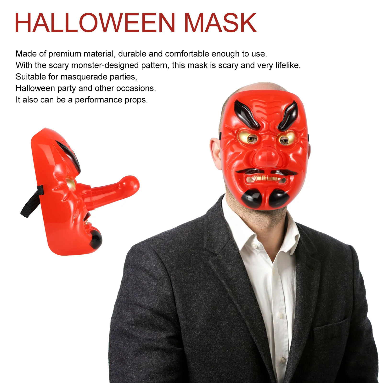 

1pc Tengu Red Halloween Dress-Up For Cosplay Party Decor Horror Performance Prop Dancing Party Prop Mask Event Mask