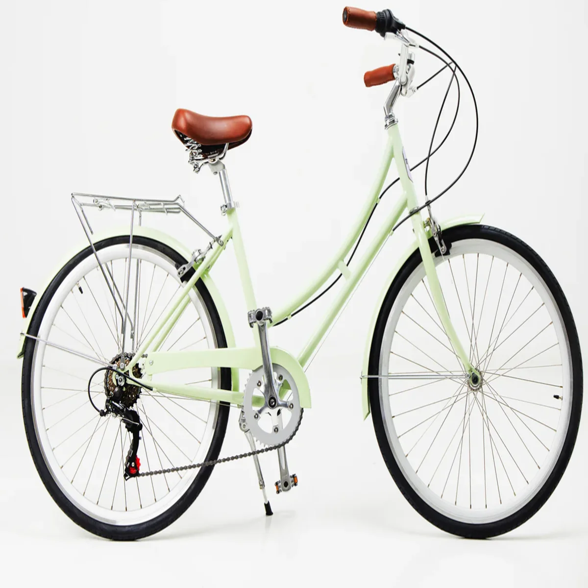 

High Quality Pure Cycle Mint Green Classic Cycle 7 Speed Vintage Bicycle for Women Bicicleta Adults Lady City Step Through Bike